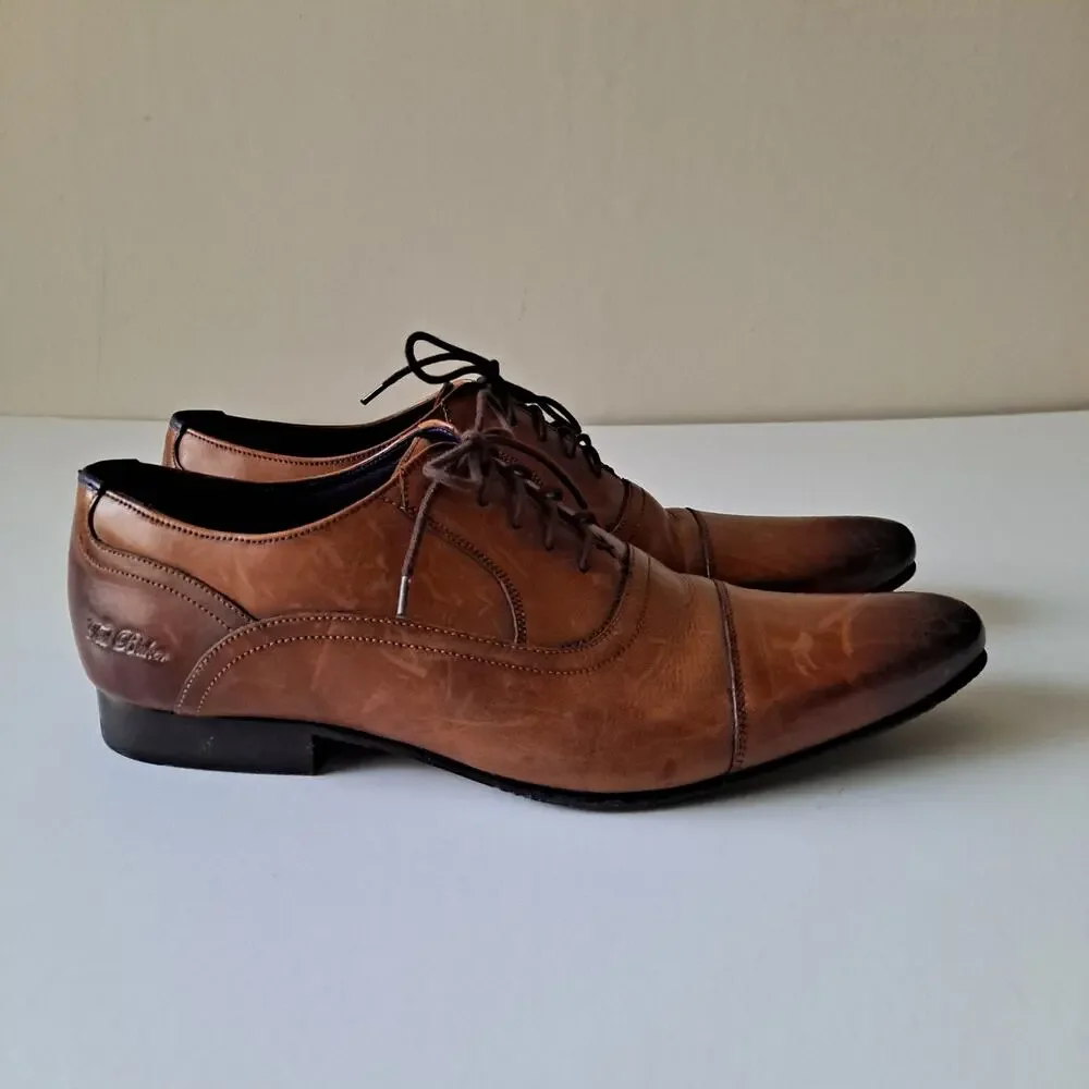 Ted Baker ROGRR Leather Cap Toe Lace-Up Oxford Shoes Brown Mens Size 45 US 12